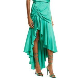 CAMI NYC 'Bronte' Asymmetric Ruffle High-Low Skirt, Turquoise (Green)